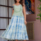 Women Tie-Dye printed cotton midi dress with embroidered yoke Hand painted