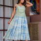 Women Tie-Dye printed cotton midi dress with embroidered yoke Hand painted