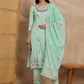 Women Cotton Kurti, straight pant with embroidered dupatta