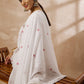 Women embroidered soft cotton kurti with pant and dupatta set