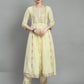 Women chikankari embroidered kurti with pant and dupatta set with mirror work