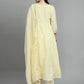 Women chikankari embroidered kurti with pant and dupatta set with mirror work
