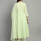 Women chikankari embroidered kurti with pant and dupatta set with gota patti works