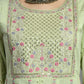 Women chikankari embroidered kurti with pant and dupatta set with gota patti works