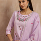 Women Cotton Kurti, straight pant with embroidered dupatta