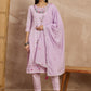 Women Cotton Kurti, straight pant with embroidered dupatta