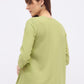 Women green pintuck pleated kurti top