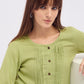 Women green pintuck pleated kurti top