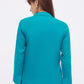 Women Teal Blue Button Down cotton top