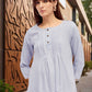 Women Gray Pintuck Pleated Cotton Top