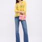 Women floral printed cotton Top with v-neck