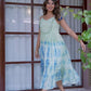 Women Tie-Dye printed cotton midi dress with embroidered yoke Hand painted